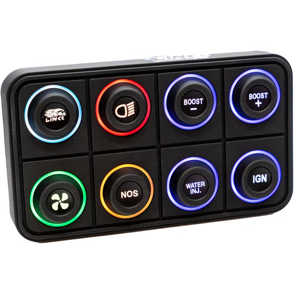 Link CAN keypad 8 button available at Autech Store Auckland advanced ECU control panel for motorsport functions and clean dashboard integration