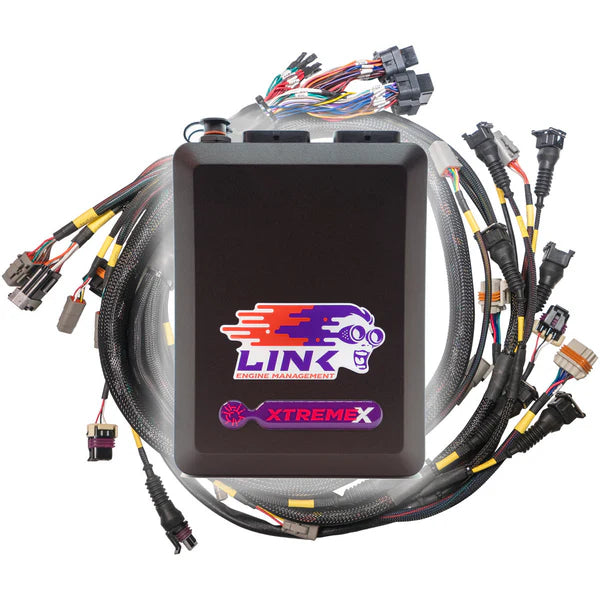 Link G Four X Xtreme X ECU with terminated LS engine harness drive by wire bundle for complete engine management and advanced tuning control in performance builds at Autech Store Auckland