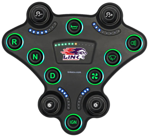 Link RACEPAD Steering Wheel CAN Keypad 101-0332 advanced CAN bus control panel with 8 programmable buttons and 4 rotary knobs designed for Link ECU G4X and G5 systems used in motorsport race cars Autech Store Auckland performance electronics